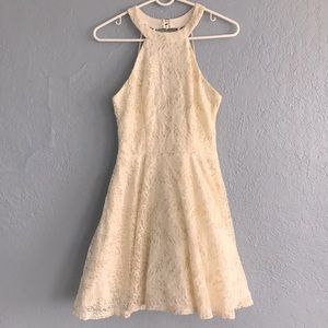 White formal dress by B Darlin,halter neck,A line